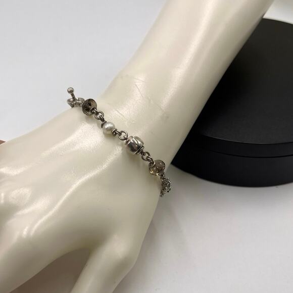 Michael Dawkins 925 Sterling 14K Rondel Bead fresh Water Pearl Toggle
Bracelet - Picture 3 of 9